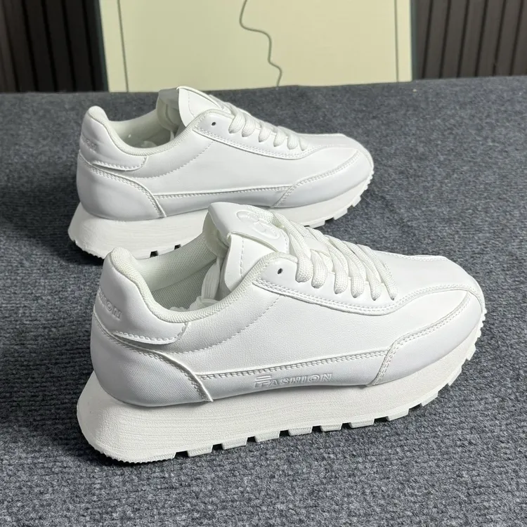 夏季布面透气小白鞋ins小众白色男鞋厚底阿甘鞋百搭休闲运动鞋