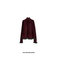 The pattern room | 织物之美变奏经纬粗针花苞下摆拉链开衫 