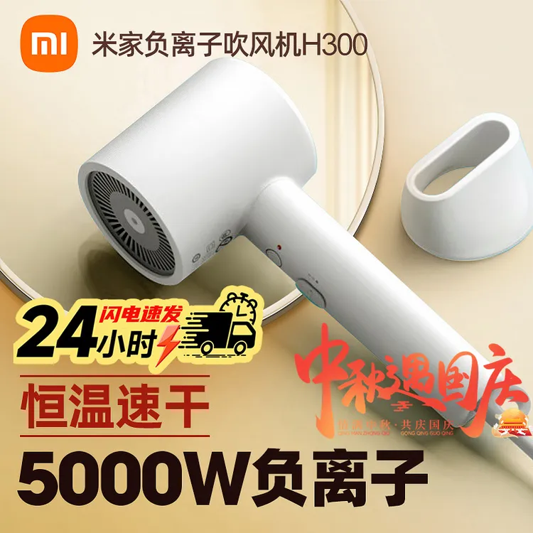 小米米家电吹风机家用H300护发不伤发折叠宿舍恒温速干风筒送父亲