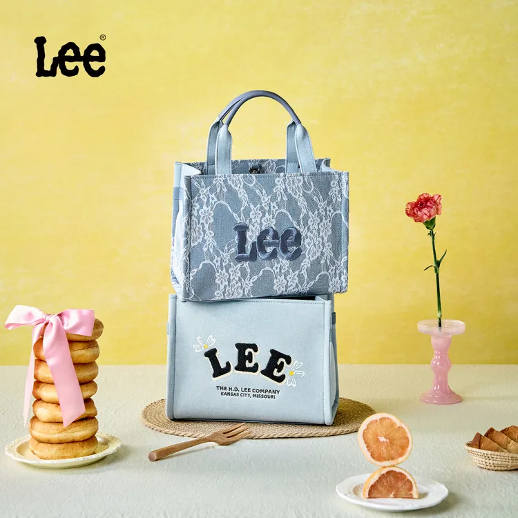 Lee新款夏日小清新托特包女学生百搭牛仔单肩包休闲通勤手提包包