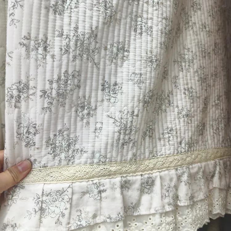 双层纱棉花床盖布艺印花沙发不起球简约床盖透气