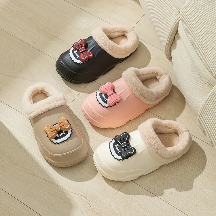 冬季儿童棉拖鞋男女童保暖加绒EVA防水可拆卸亲子中大童宝宝棉鞋