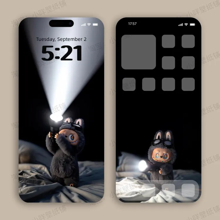 灯光下的拉布布动态+静态全套壁纸拉布布照亮时间手机+ipad+电脑
