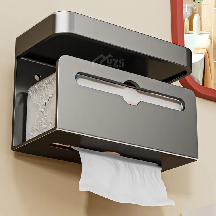 豫之曙吸盘金属纸巾盒洗手间抽纸浴室免打孔纸置物架壁挂厕纸盒 