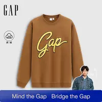 【成毅代言】Gap男女装秋季抓绒印花花体圆领卫衣宽松休闲788465