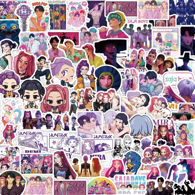 k-pop猎魔女团贴纸韩国动画周边Q版行李箱笔记本ipad手机装饰贴画