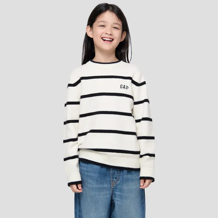【大小童同款】Gap男女童2025秋冬新款刺绣logo针织衫儿童装805915