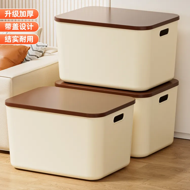 大容量收纳盒家用桌面玩具零食化妆品收纳筐整理盒网红带盖抽屉盒