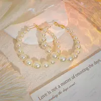 铜合金耳饰 云霏CH822网红高级感高贵气质精致珠珠百搭女耳圈耳环