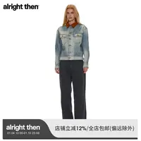 alright then致敬风暴骑士水洗蓝灯芯绒领复古落肩廓形牛仔衣夹克