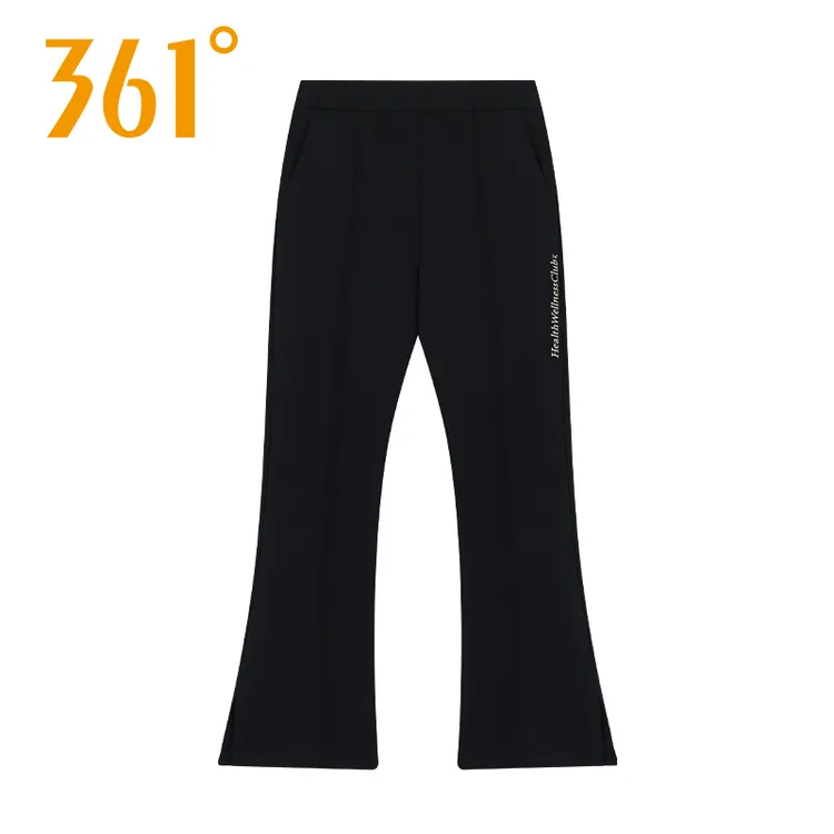 361度运动长裤女2025秋季新款女士针织长裤休闲喇叭裤562514002BH