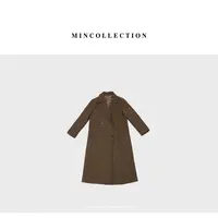 DE Mincollection咖色大衣/秋冬经典双排初剪羊毛双面呢大衣23606