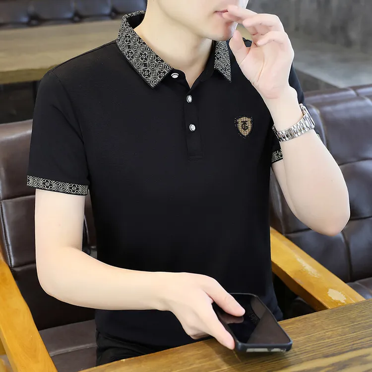 男士polo体恤新款时尚潮流休闲翻领短袖夏季POLO半袖上衣