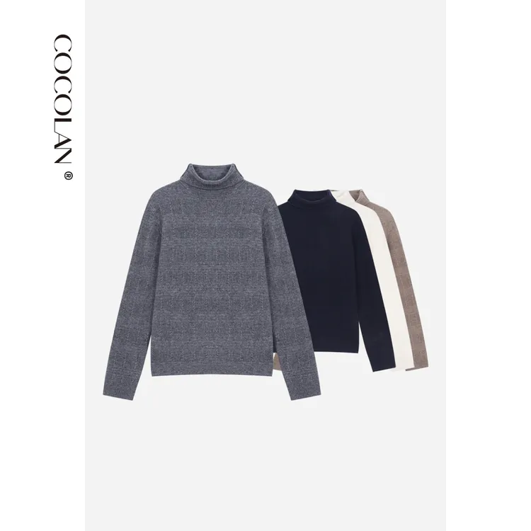 COCOLAN【手札】30羊绒高领打底衫毛衣女CL8MY1216