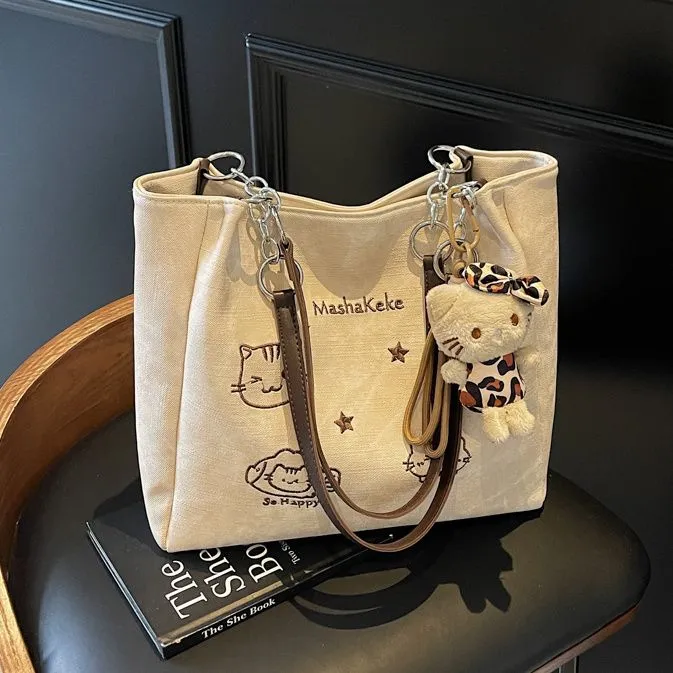 2025新款时尚休闲手拎包百搭通勤托特包大容量学生上课单肩腋下包