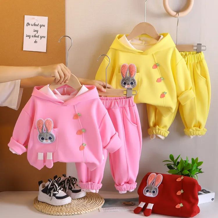 女童春秋长袖卫衣套装2025新款1一5岁洋气婴幼儿女宝宝秋装两件套