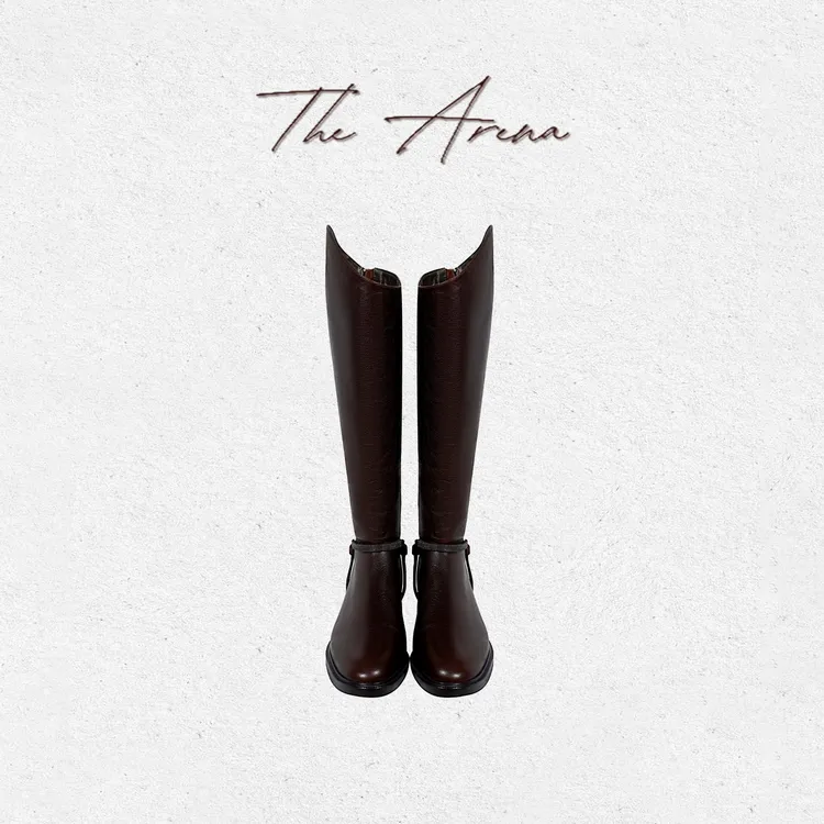THE ARENA“圣殿巡礼”进口水牛皮粒面镶珠装饰长靴XY-TA25D01