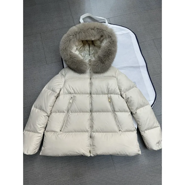 （正确版）蒙口家25秋冬新款女士大毛领羽绒服外套防寒轻便休闲百