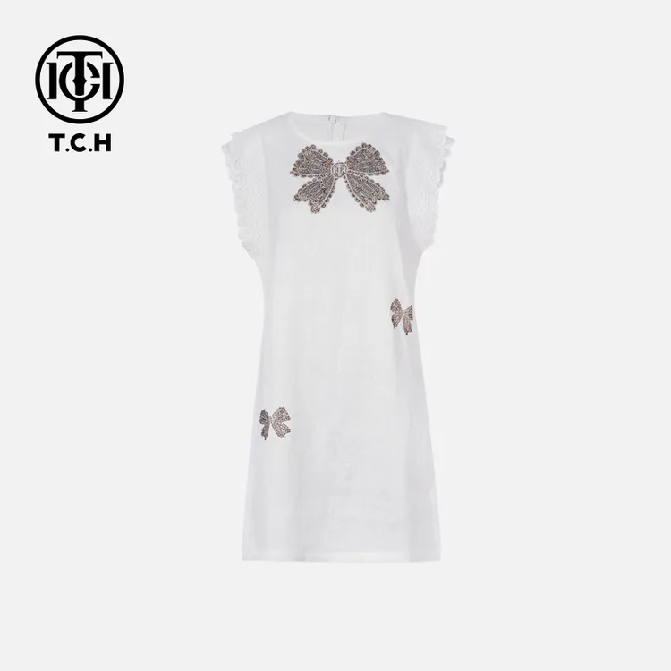 TCH烫钻工艺新时尚淑女百搭潮流连衣裙女T75B30E5066轻奢tch