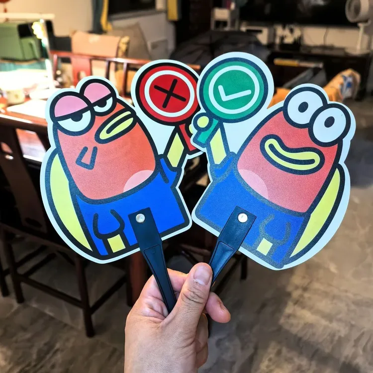比奇堡居民对错扇子可爱卡通海绵宝宝周边丑鱼小扇子拍照打卡道具