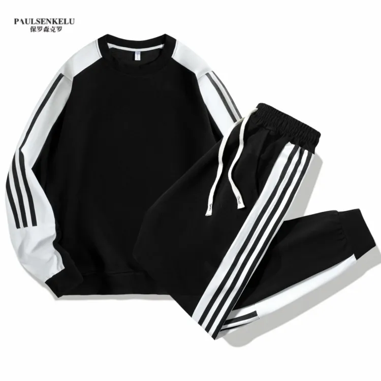 男士休闲套装圆领卫衣休闲裤二件套男女同款秋季新款百搭运动一套