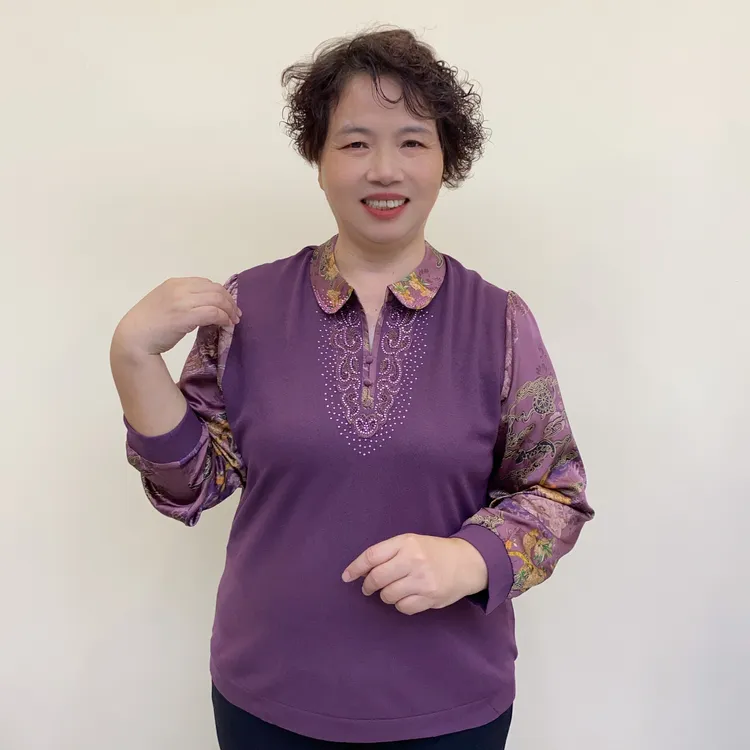 秋季中老年洋气妈妈装时尚风中国风薄款翻领宽松洋气长袖9858