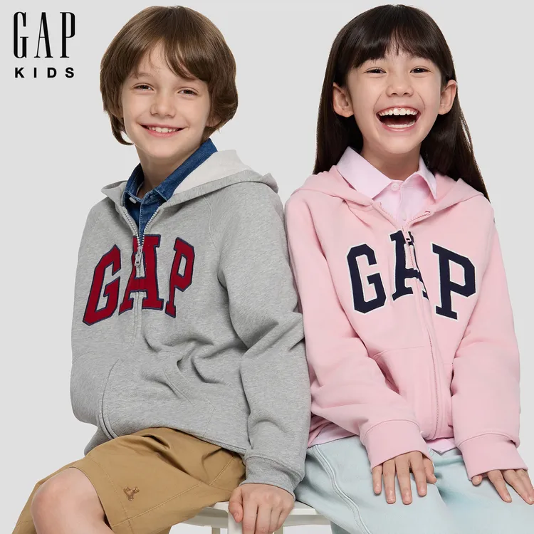 【大小童同款】Gap男女童2025秋季新款logo连帽卫衣儿童装830349