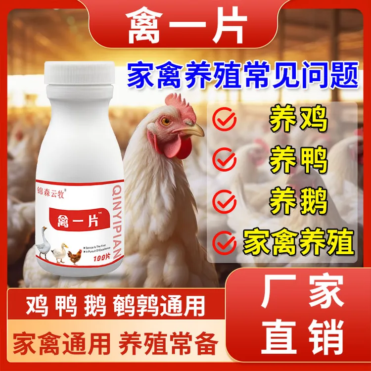 禽一片100片/瓶 四季养殖常备喂服饮水拌料鸡鸭鹅专用.