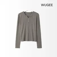 【WUGEE】显瘦长袖时尚休闲百搭纯色圆领针织衫