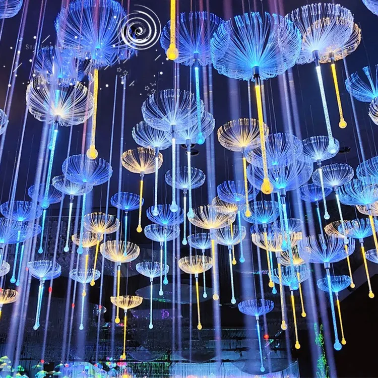 户外高亮水母灯棒光纤小蒲公英庭院装饰彩灯酒吧网红餐厅布置天幕