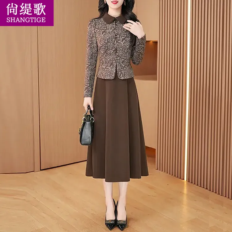 【尚缇歌】印花广州十三行爆款连衣裙女2025春秋新款今年流行妈妈装