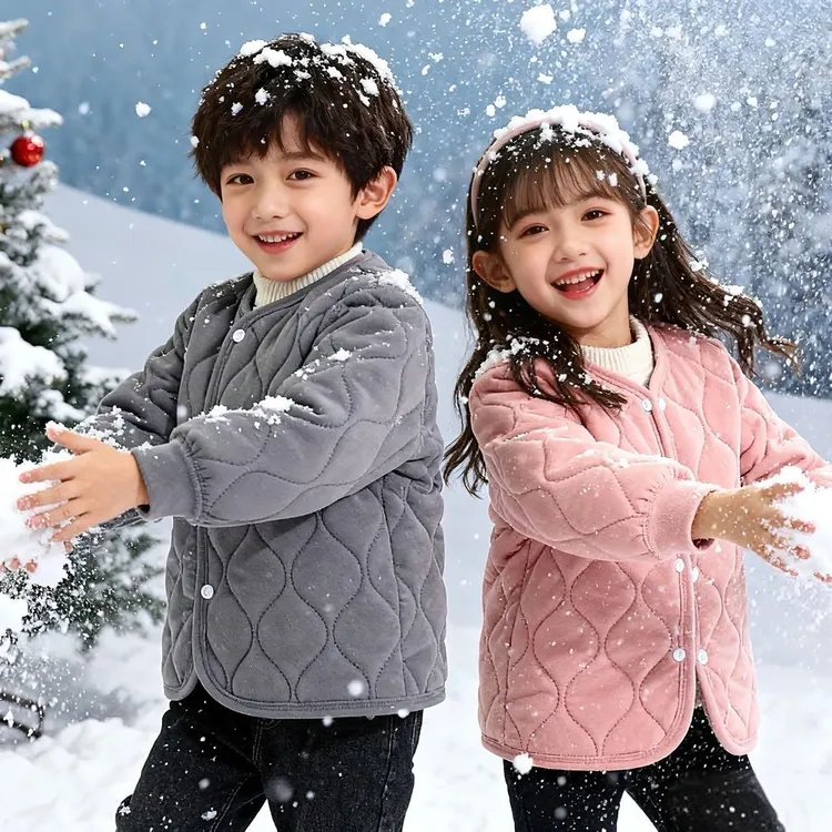 【校服神器内胆】儿童棉服保暖上衣秋冬新款男女童三层夹棉加厚外套