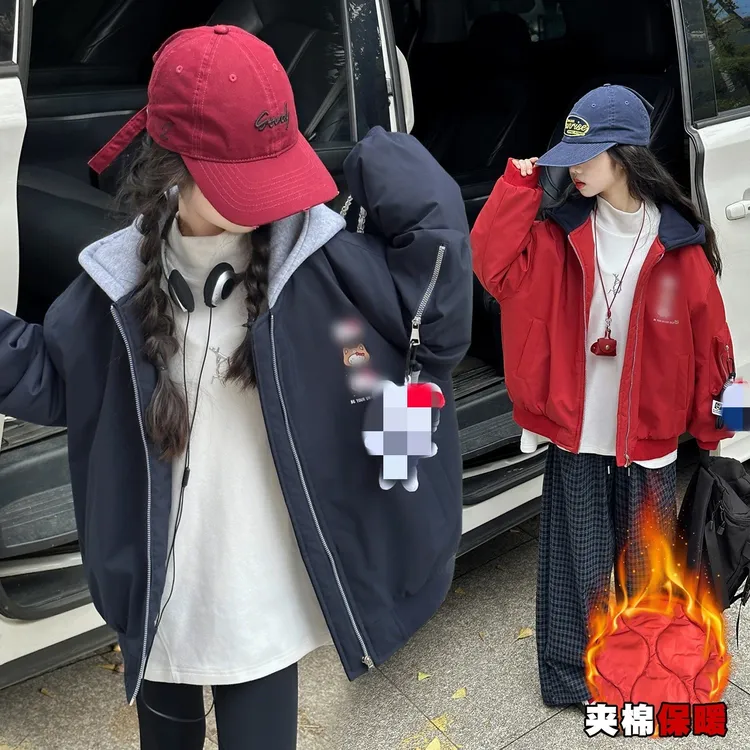 女童外套秋冬款2025新款洋气童装小女孩加棉加厚上衣儿童冬款