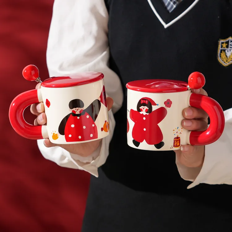 结婚礼物喜字对杯创意送闺蜜朋友马克杯新婚礼物杯子一对情侣水杯