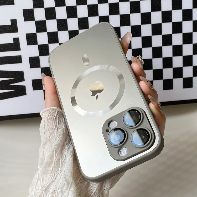 适用于苹果16promax自带镜头膜15/14/13全包防摔磁吸AG磨砂手机壳