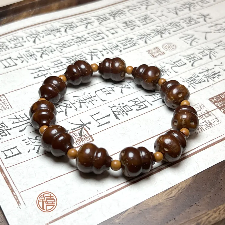 紫金鼠雕刻葫芦菩提手串中式手链（多样性发货）S0205