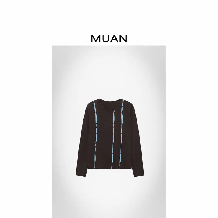 木岸MUAN：《奥地利针织衫》定制260克撞色中古针织衫上衣CQ-DG3-146