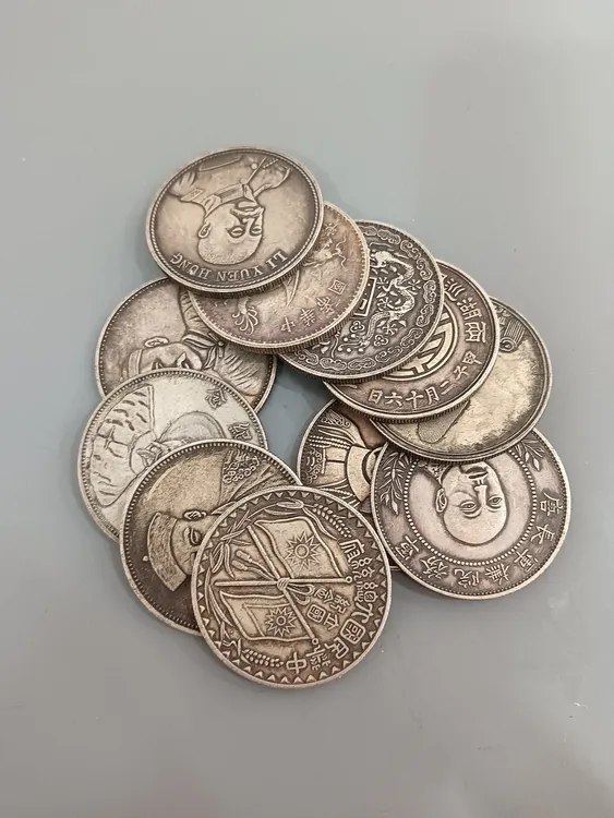 复古地摊桌面工艺品创意摆件硬币圆形多样性发货五枚⑦袁大头银元
