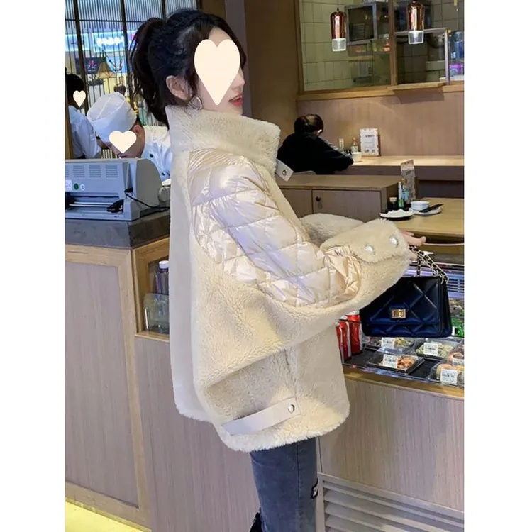 羽绒服女新品秋冬季时尚立领小个子加厚颗粒外套