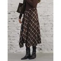 CIRCLOFY瑟夕【送腰带】法式复古编织腰带不规则半身裙CIVD413341