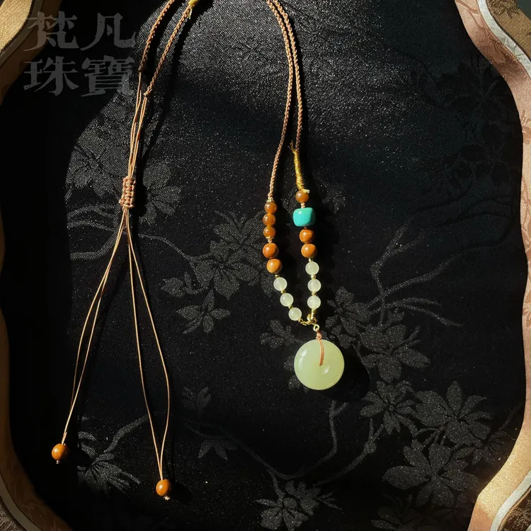 【君合】梵凡珠宝 天然和田玉平安扣 原创设计手工编绳 百搭时尚