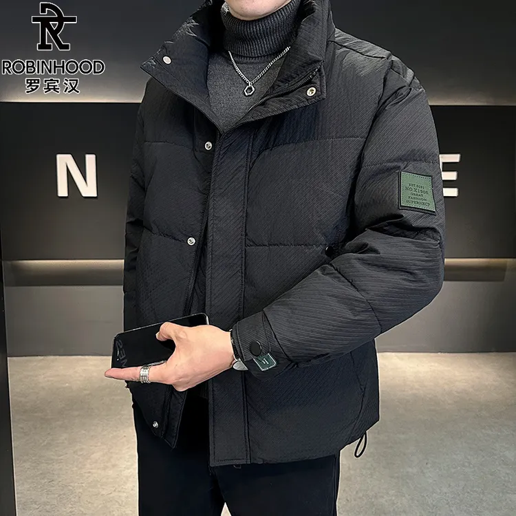 罗宾汉/ROBINHOOD高档立领棉服男士冬季新款潮牌百搭加厚保暖外套