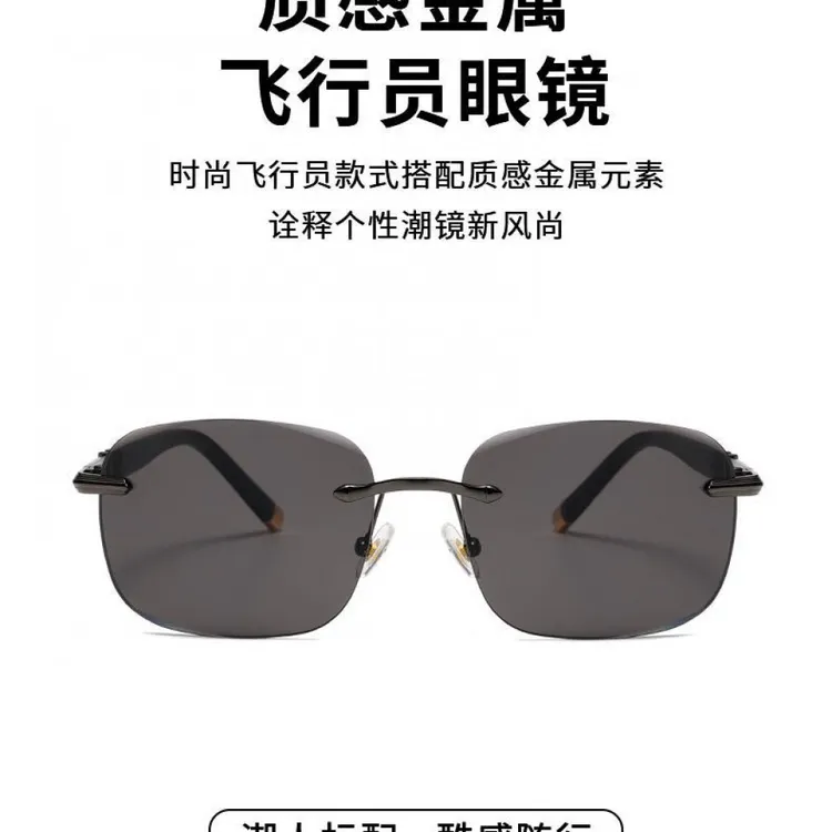 【设计师26新款】男士无框切边太阳镜时尚开车钓鱼司机墨镜防紫外线商品图