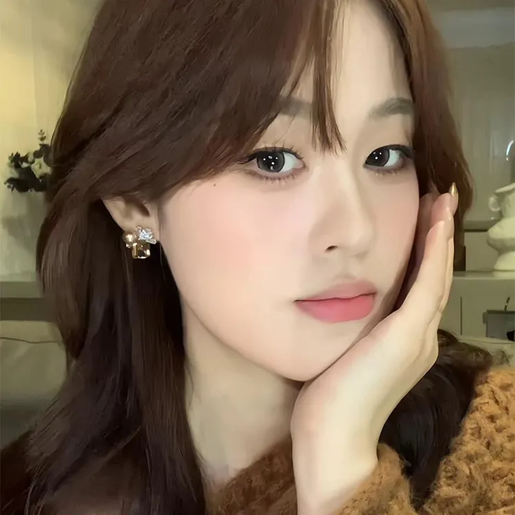 铜合金贝壳耳饰 暖棕晶珠绽耳环耳钉优雅时尚精致耳饰新款耳饰