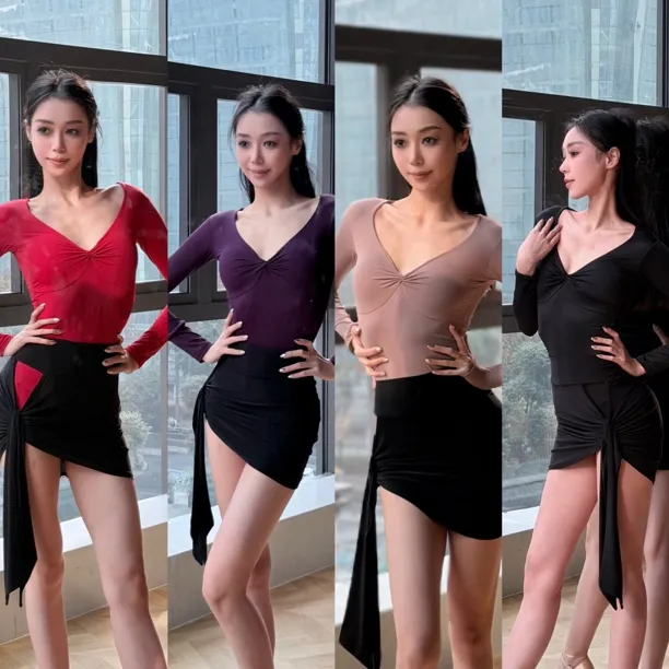 LOYAL舞服 韩系 扭结 纯欲风 拉丁国标舞服 自带胸垫底裤