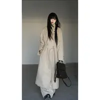 呆毛【11.27/10.30新品】秋冬侧扣设计加厚长款夹棉毛呢外套DMJ4842