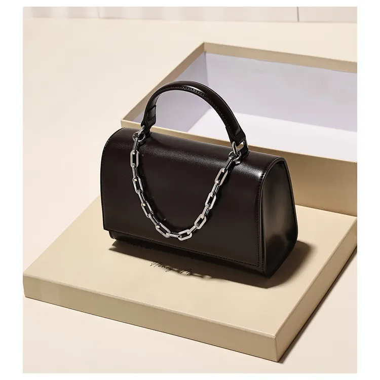 GXFMOD原创小众轻奢真皮链条小方包2025简约百搭通勤手提斜挎女包