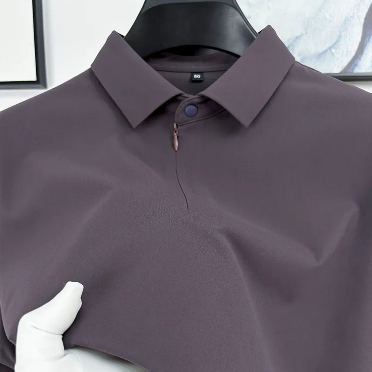 CATIA SELI秋季新款抓绒长袖T恤男士拉链翻领抗起球polo衫上衣