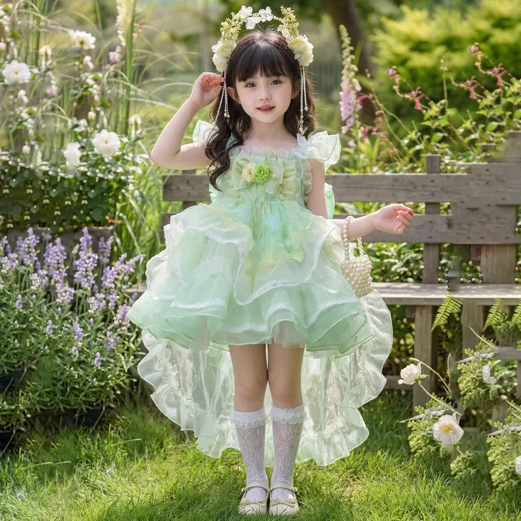 女宝宝夏装花仙子洛丽塔吊带公主裙2026夏季款甜美女童蓬蓬礼服裙