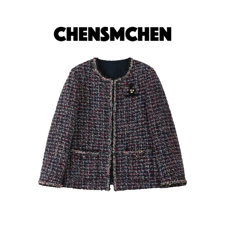 CHENSMCHEN 进口粗花呢编织小香外套女精致优雅百搭上衣CSW7903JX